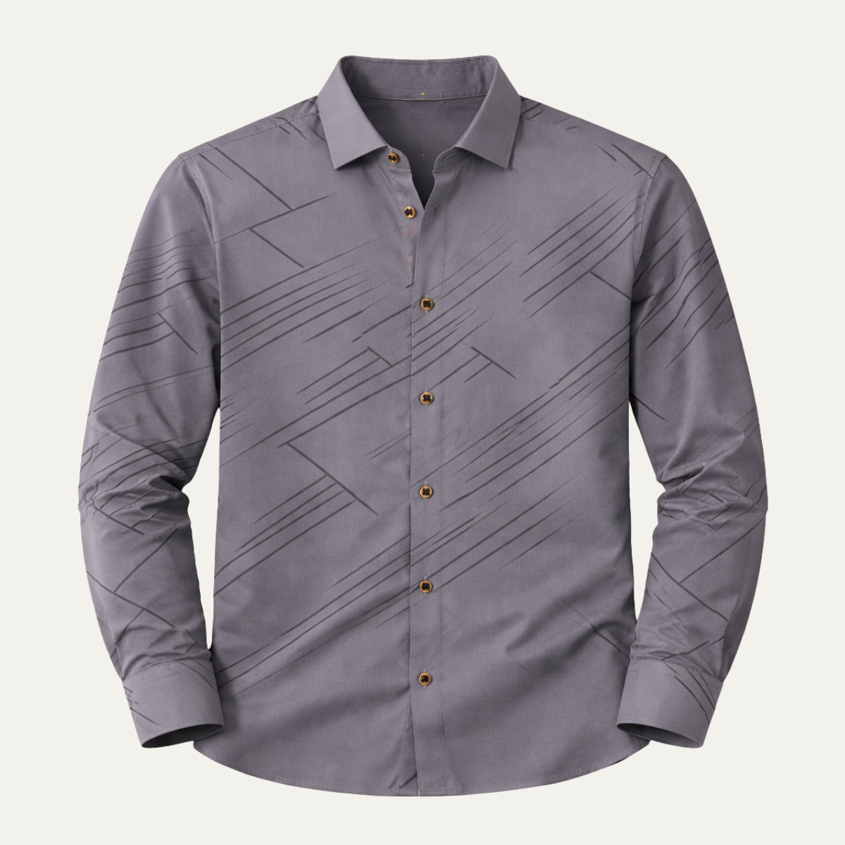 Men's Slim Fit Geometric Print Casual Shirt - VibreMode