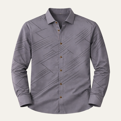 Men's Slim Fit Geometric Print Casual Shirt - VibreMode