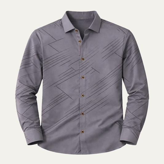 Men's Slim Fit Geometric Print Casual Shirt - VibreMode