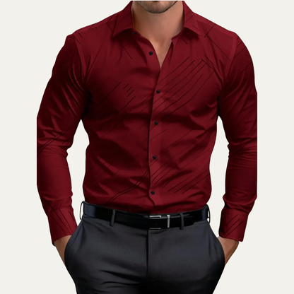 Men's Slim Fit Geometric Print Shirt Lightweight