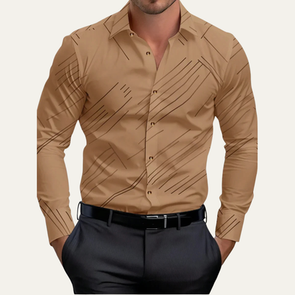 Men's Slim Fit Geometric Print Shirt Lightweight