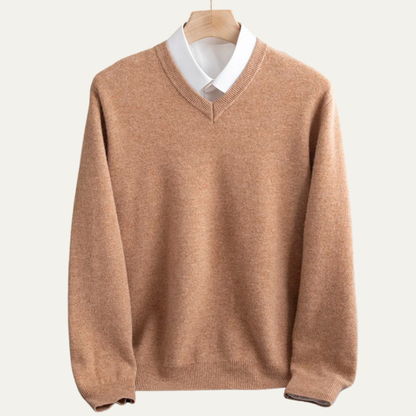 Men's Merino Wool V Neck Sweater