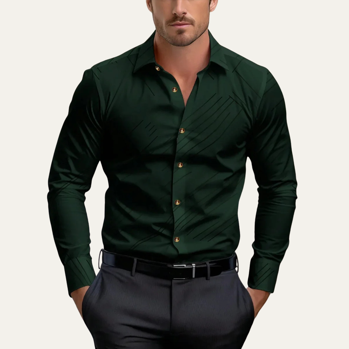 Men's Slim Fit Geometric Print Shirt Lightweight