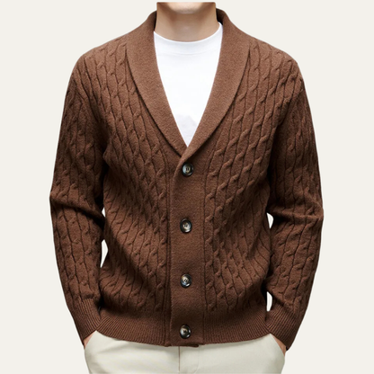 Men's Knitted V Neck Cardigan