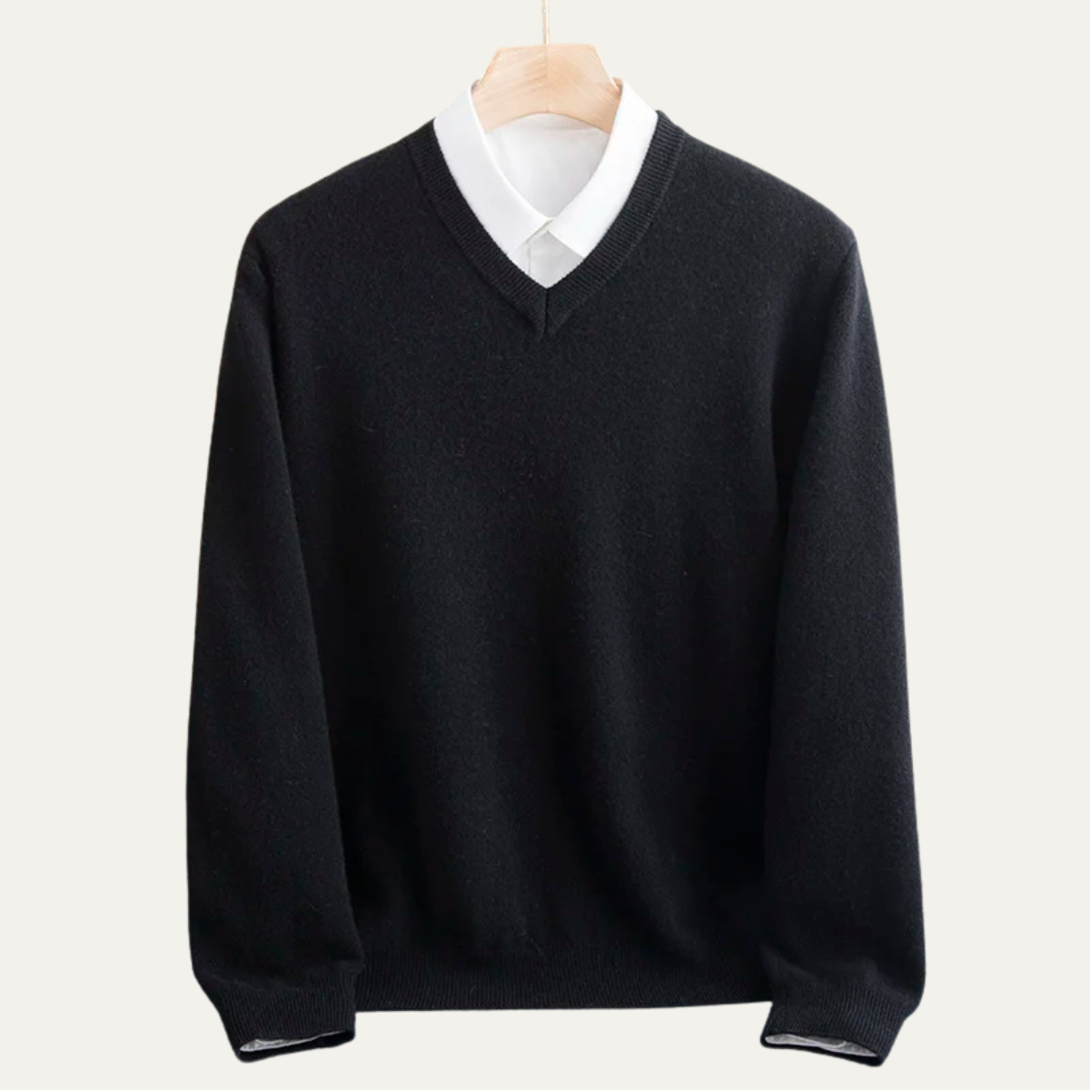 Men's Merino Wool V Neck Sweater