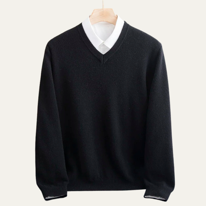 Men's Merino Wool V Neck Sweater