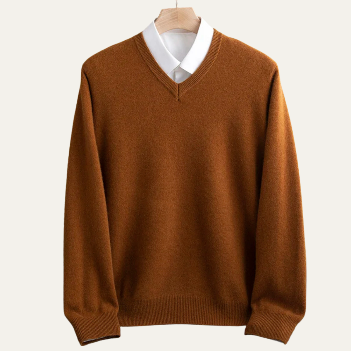 Men's Merino Wool V Neck Sweater