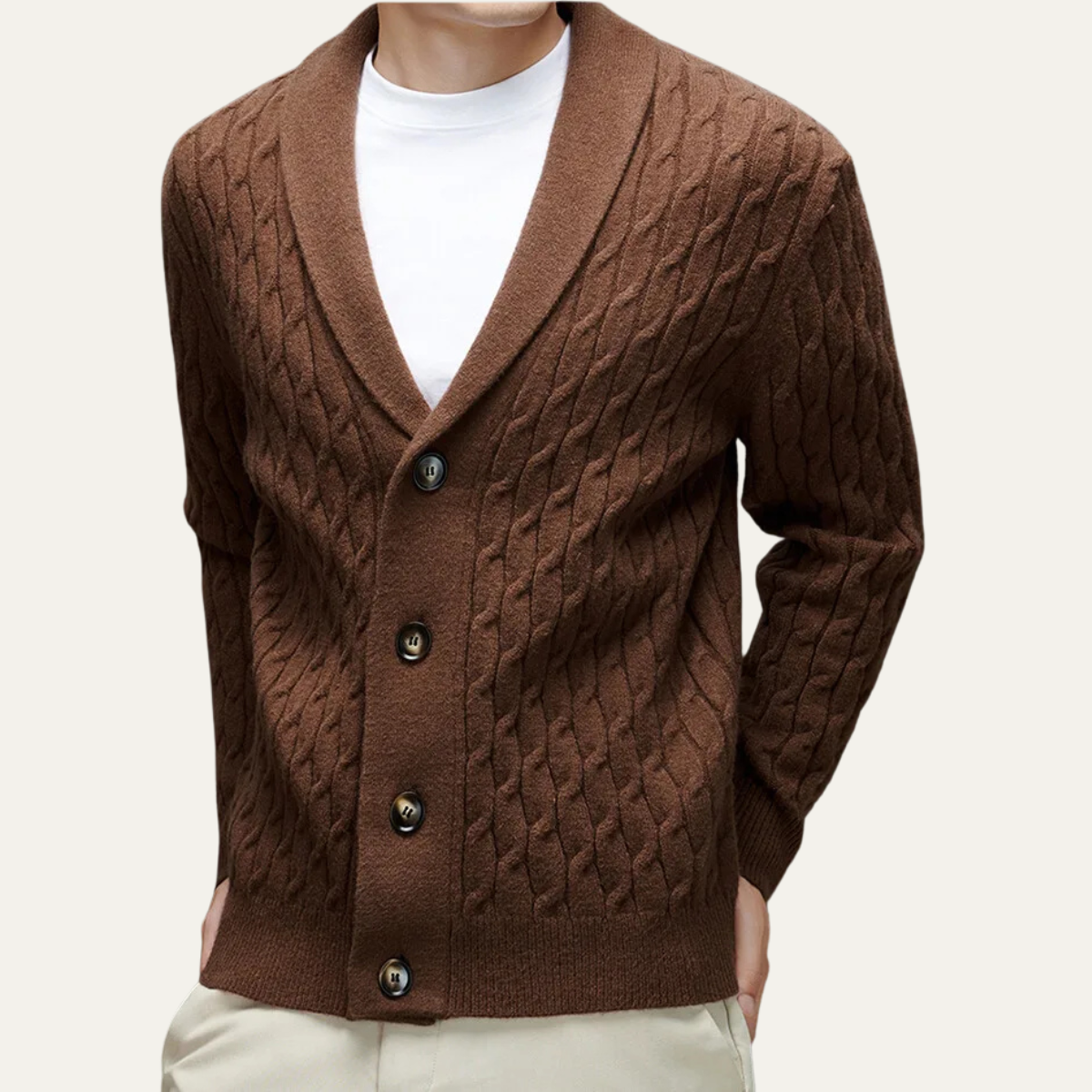 Men's Knitted V Neck Cardigan