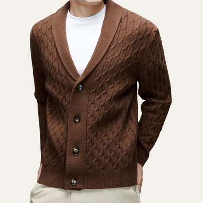 Men's Knitted V Neck Cardigan