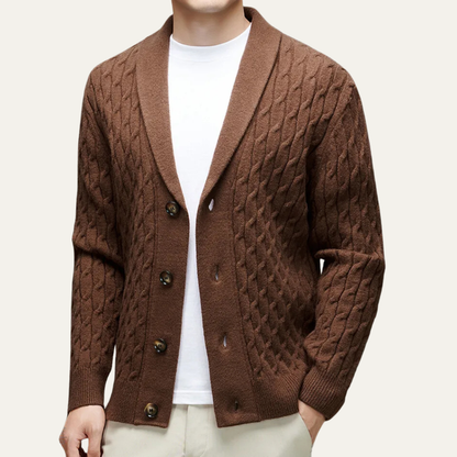 Men's Knitted V Neck Cardigan