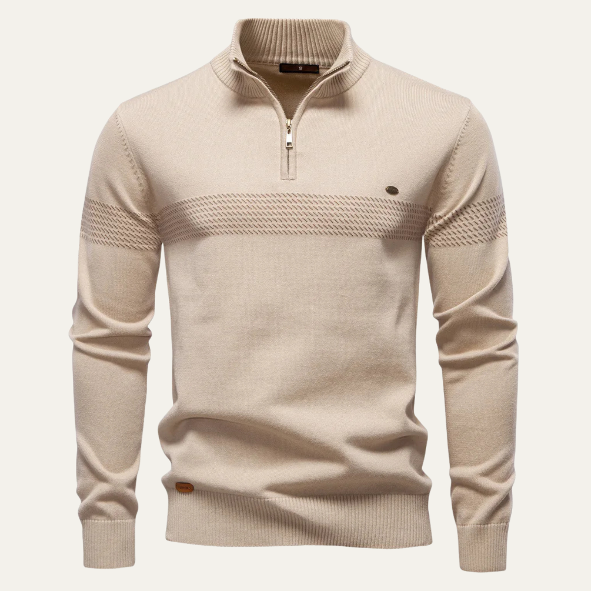 Men's Casual Half Zip Knit Sweater Stand Collar