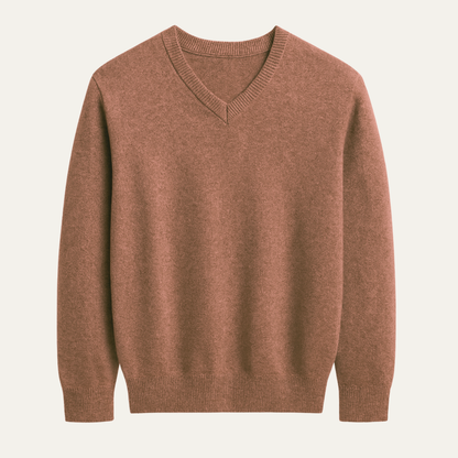 Men's Merino Wool V Neck Sweater - VibreMode