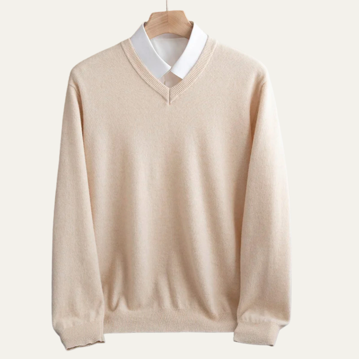 Men's Merino Wool V Neck Sweater