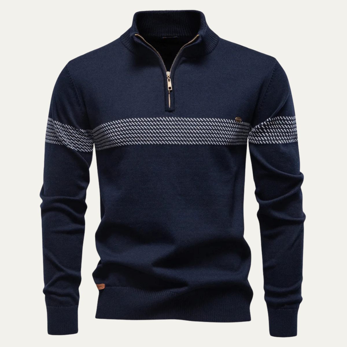 Men's Casual Half Zip Knit Sweater Stand Collar - VibreMode