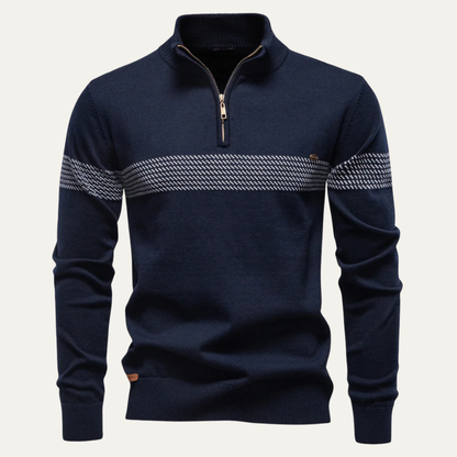 Men's Casual Half Zip Knit Sweater Stand Collar - VibreMode