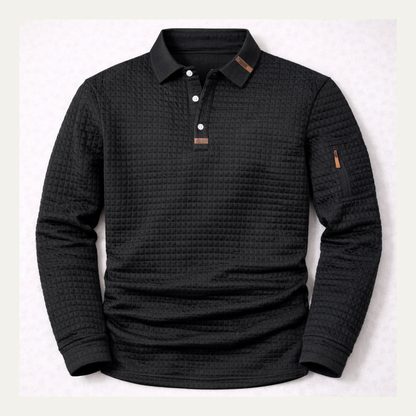 Men's Long Sleeve Golf Polo Quick Dry Shirt - VibreMode