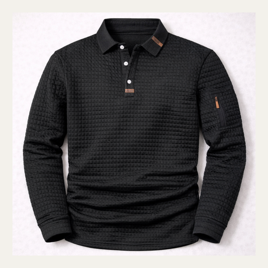 Men's Long Sleeve Golf Polo Quick Dry Shirt - VibreMode