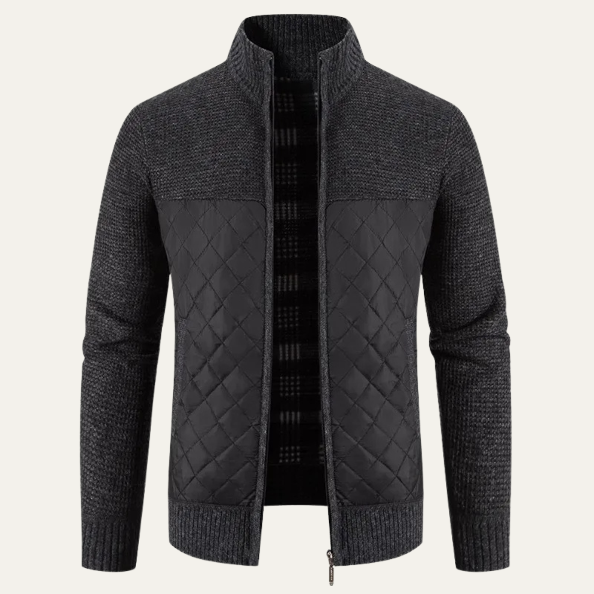 Men's Slim Fit Cardigan Warm Stand Collar - VibreMode