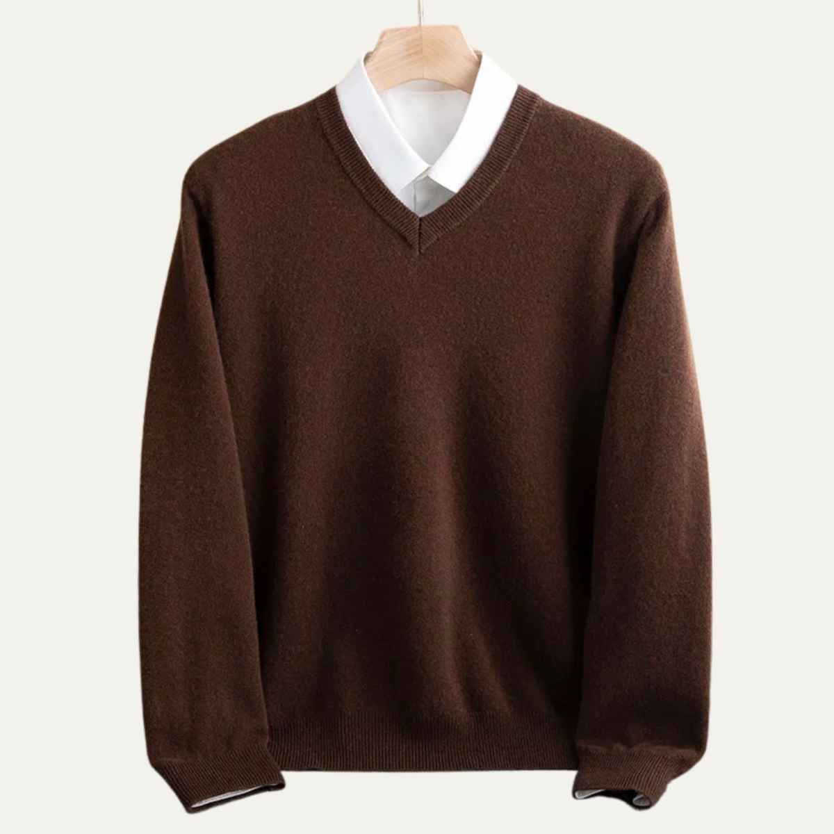 Men's Merino Wool V Neck Sweater