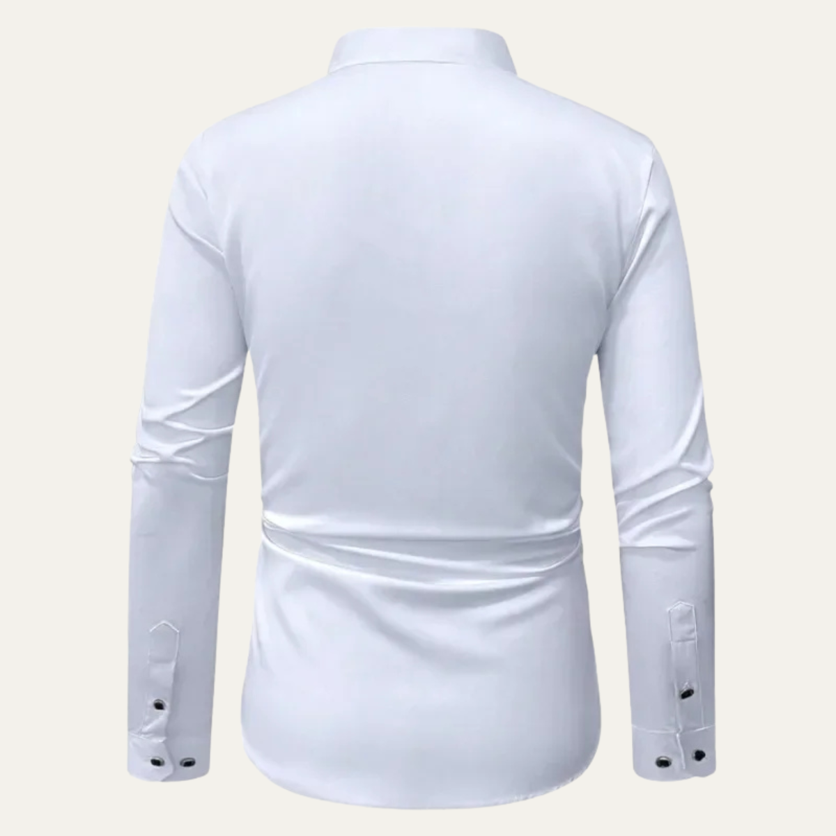 Men's Slim Fit Dress Shirt Long Sleeve White Cotton