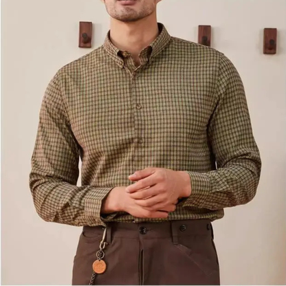 Men's Vintage Checkered Dress Shirt
