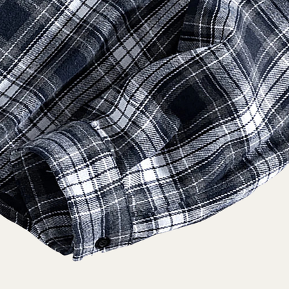 Men's Plaid Casual Shirt Loose Fit Retro Style