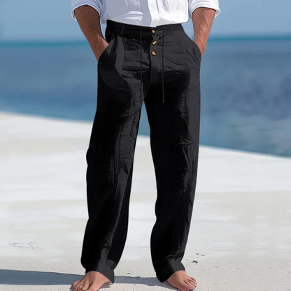 Men's Linen Pants Lightweight Beige