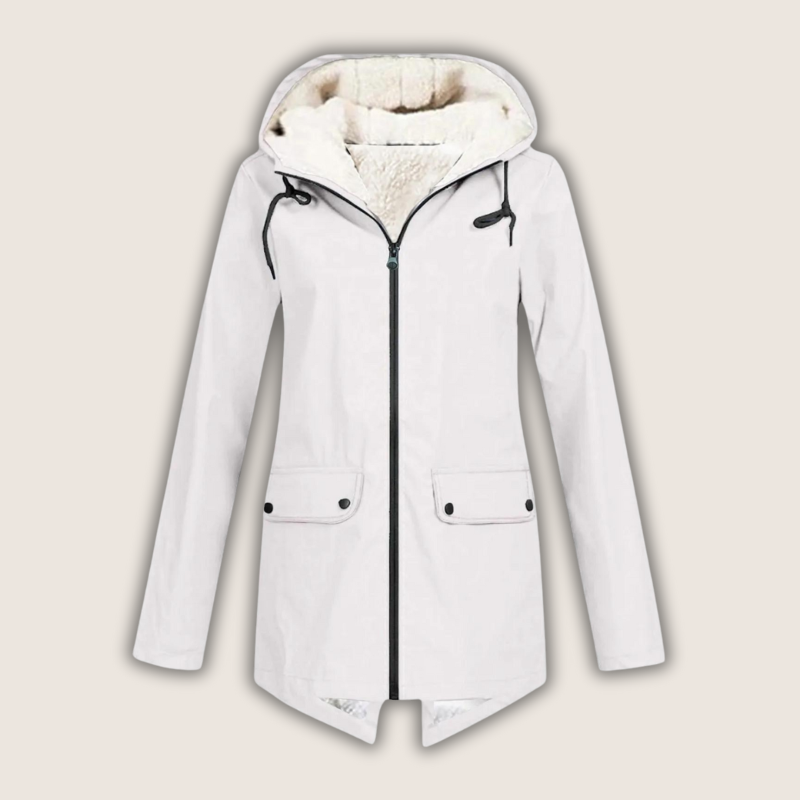 Women's Hooded Lined Zip Up Coat