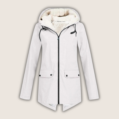 Women's Hooded Lined Zip Up Coat