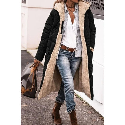 Women's Longline Puffer Jacket Sherpa Lining