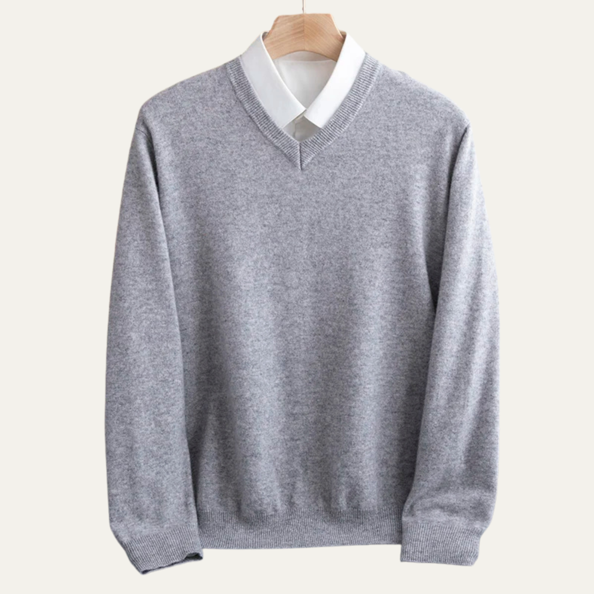 Men's Merino Wool V Neck Sweater