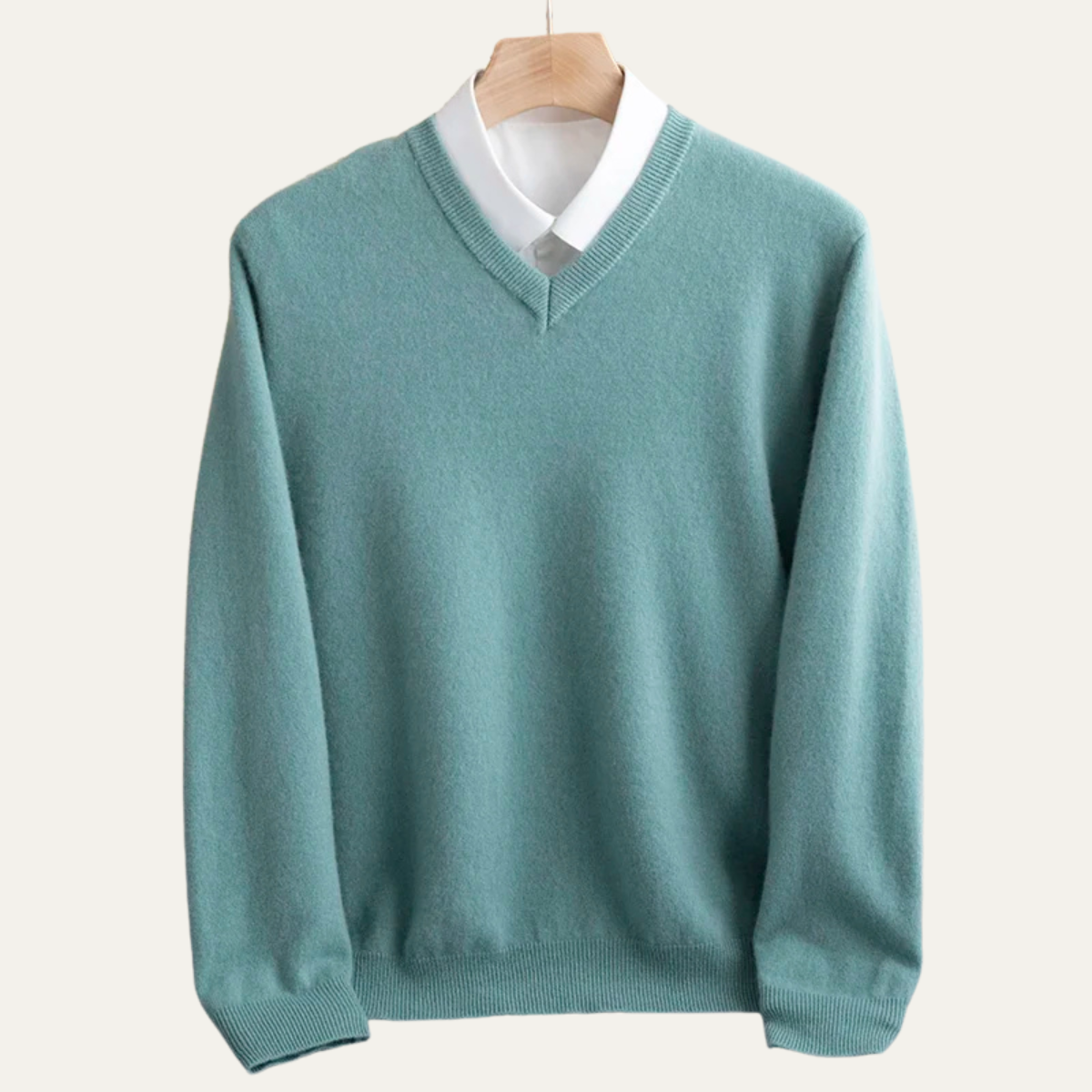 Men's Merino Wool V Neck Sweater