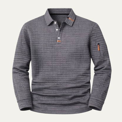 Men's Quick Dry Long Sleeve Polo Shirt - VibreMode
