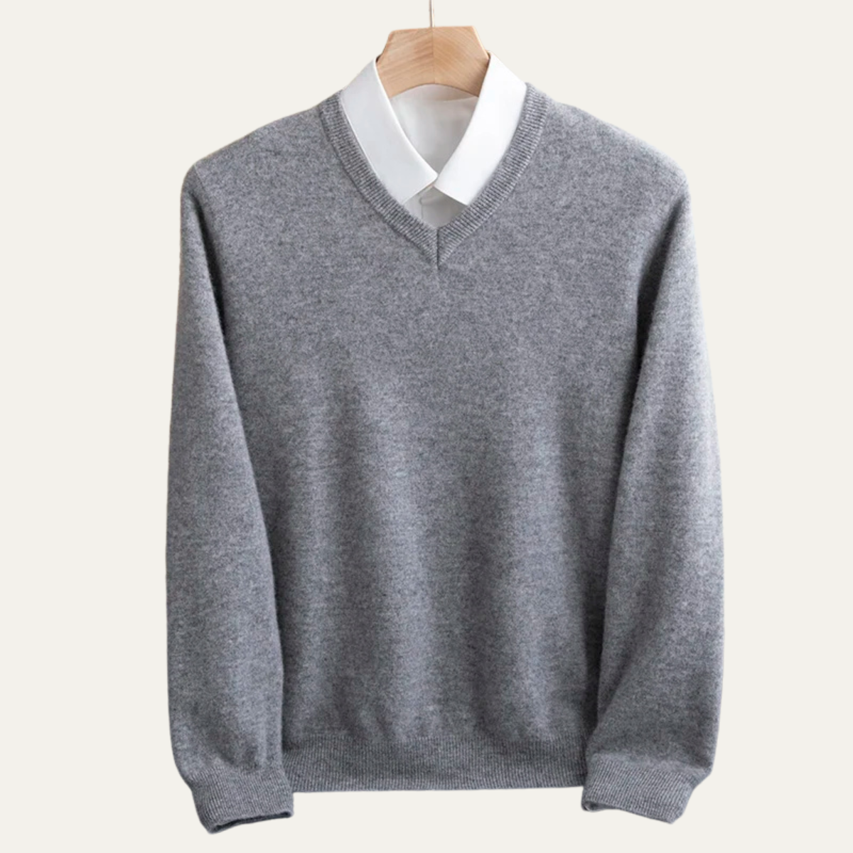 Men's Merino Wool V Neck Sweater