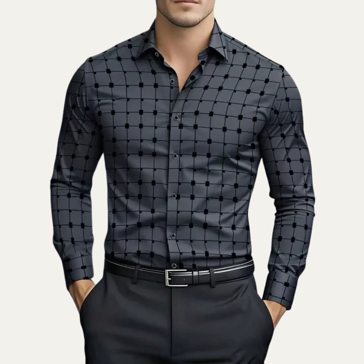 Men's Slim Fit Check Dress Shirt