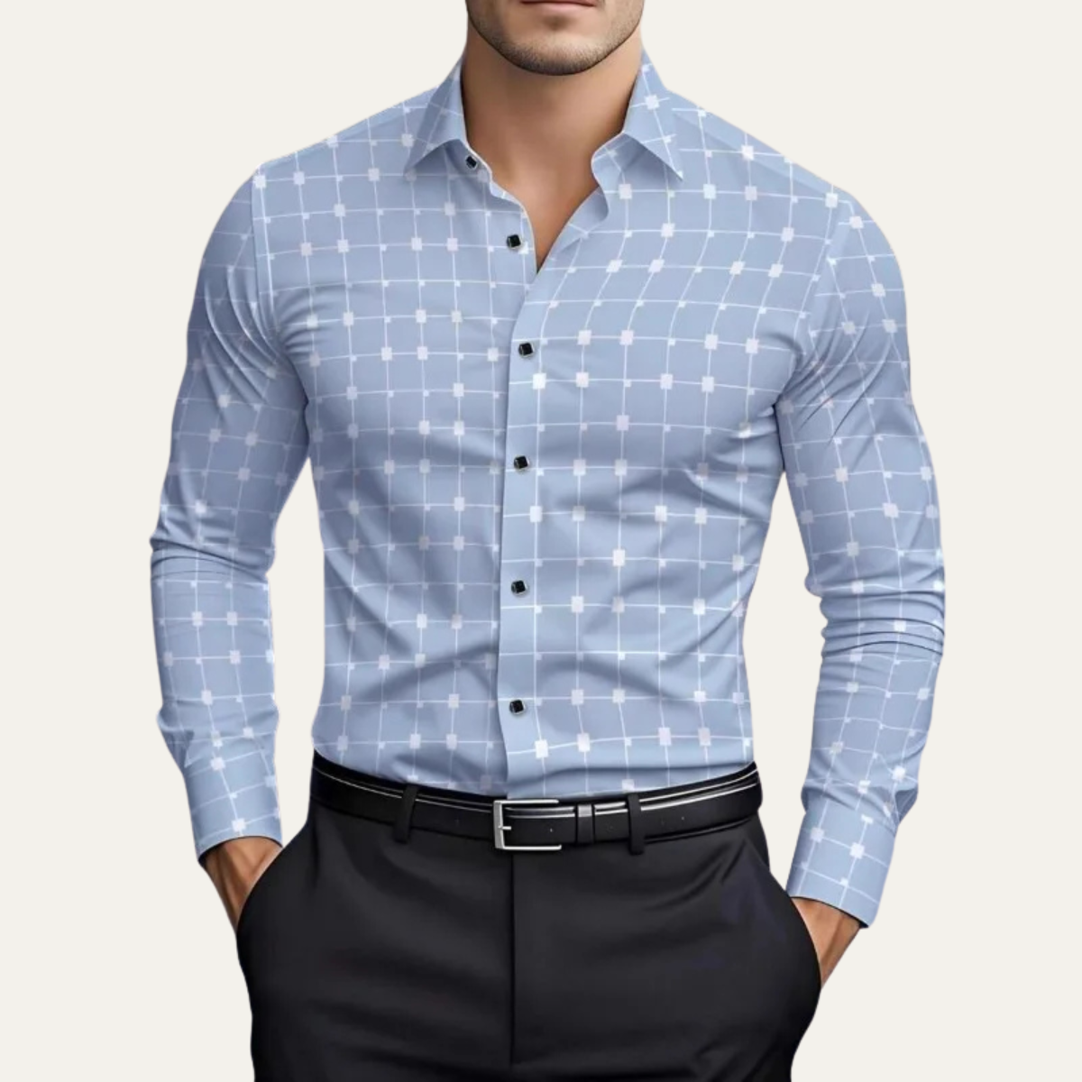 Men's Slim Fit Check Dress Shirt
