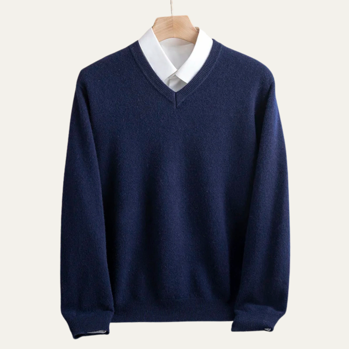 Men's Merino Wool V Neck Sweater
