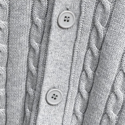 Men's Classic Cable Knit Cardigan Button Up