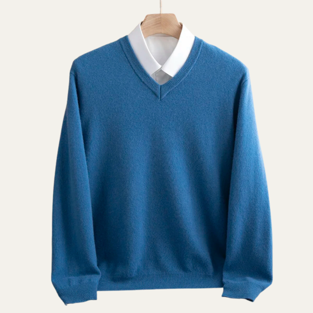 Men's Merino Wool V Neck Sweater