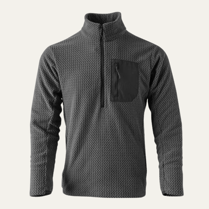 Men's Thick Waffle Knit Fleece Half Zip Sweater