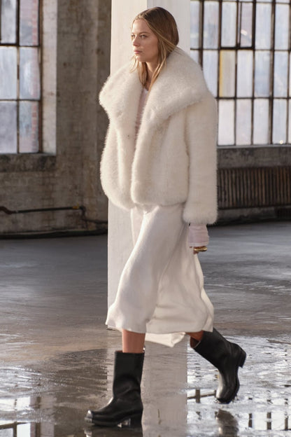 Women's Faux Fur Coat Warm Tan