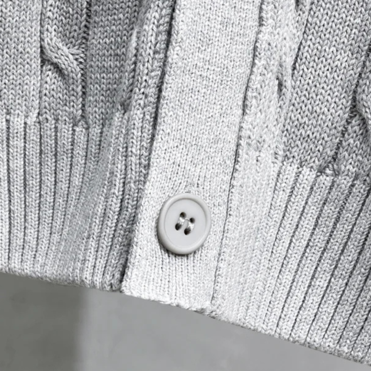 Men's Classic Cable Knit Cardigan Button Up