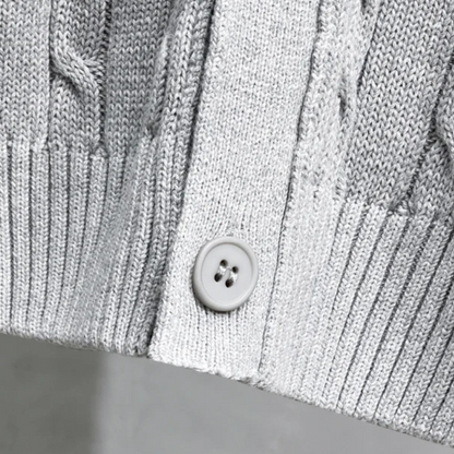 Men's Classic Cable Knit Cardigan Button Up