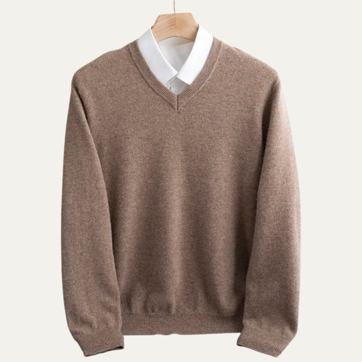 Men's Merino Wool V Neck Sweater