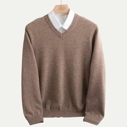 Men's Merino Wool V Neck Sweater