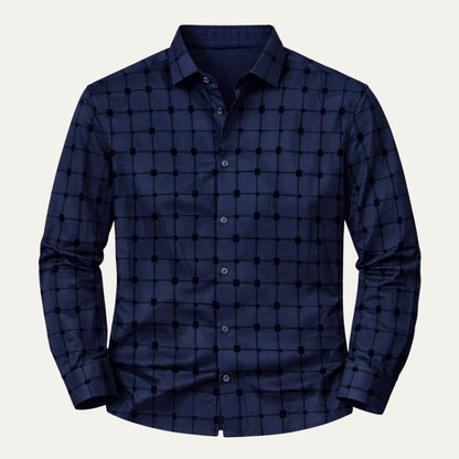 Men's Slim Fit Check Dress Shirt - VibreMode