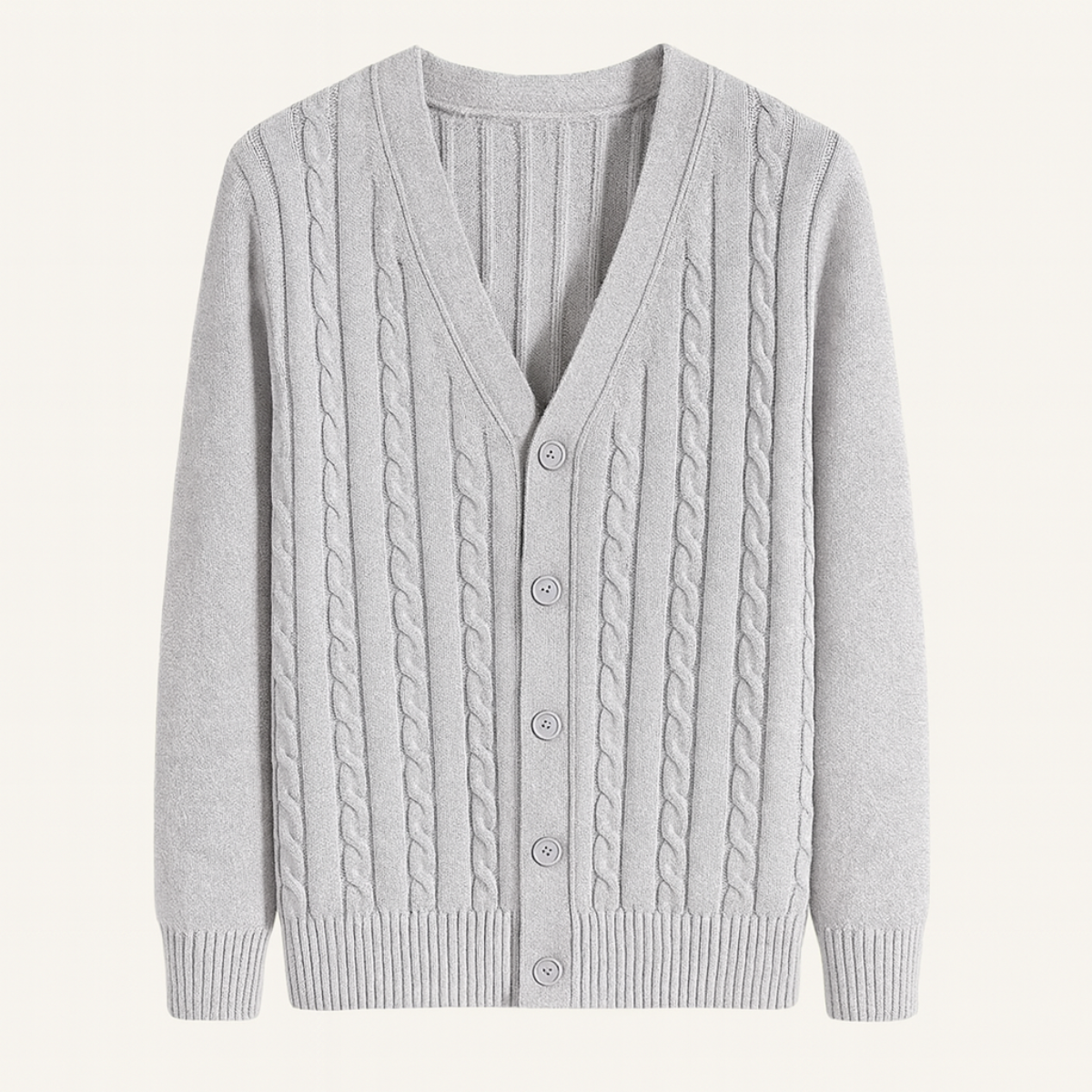 Men's Classic Cable Knit Cardigan Button Up - VibreMode