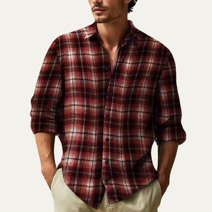 Men's Plaid Flannel Shirt Casual Button Down