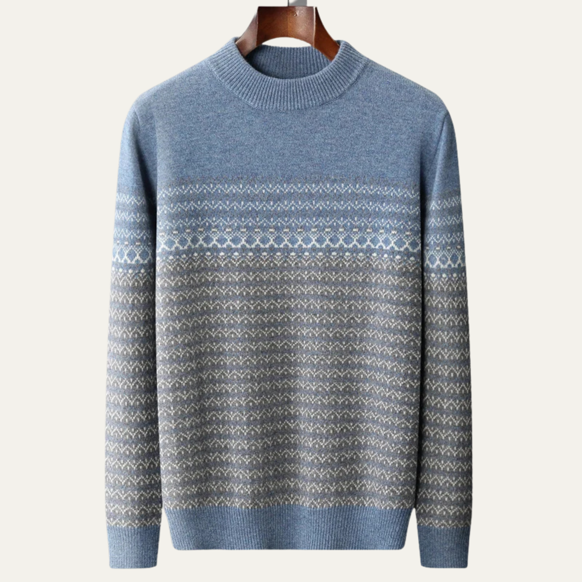 Murcia Men's Thick Jacquard Knit Sweater High Collar