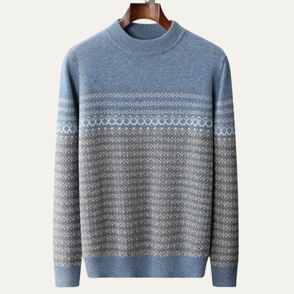 Murcia Men's Thick Jacquard Knit Sweater High Collar